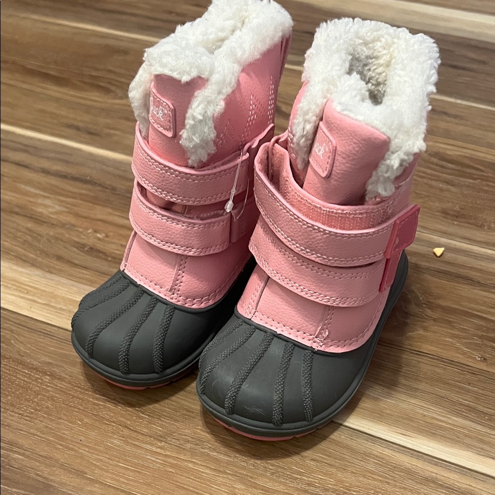 Cat & Jack Pink and Gray Kids Boots Waterproof and Warmer